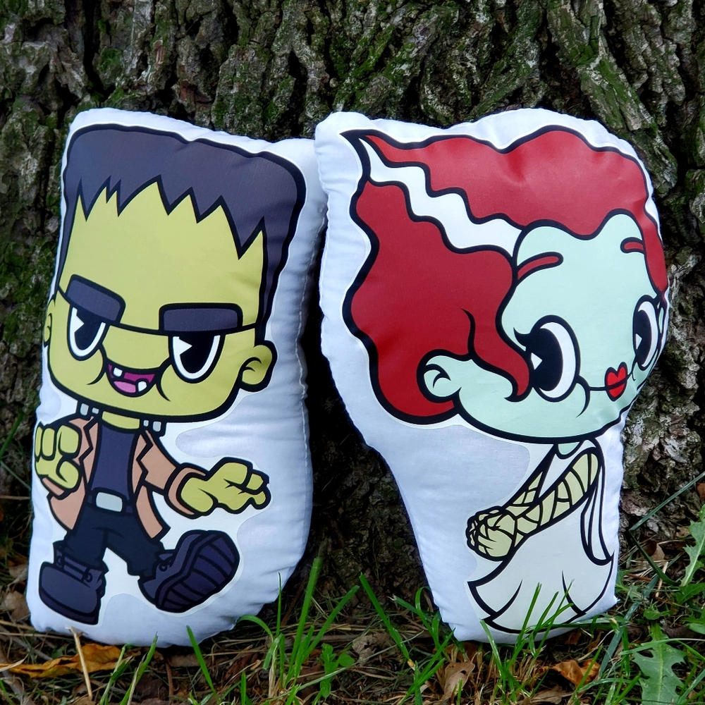 Frankenstein and Bride Pillow Pal Set. New.